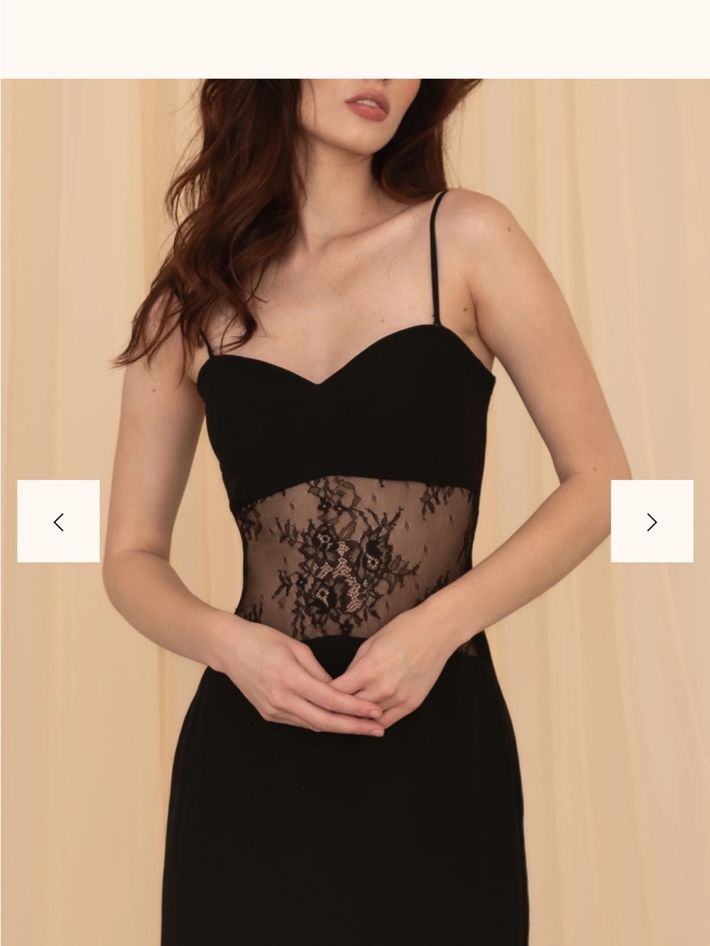Black Lace-Panel Maxi Dress with Sweetheart Neckline